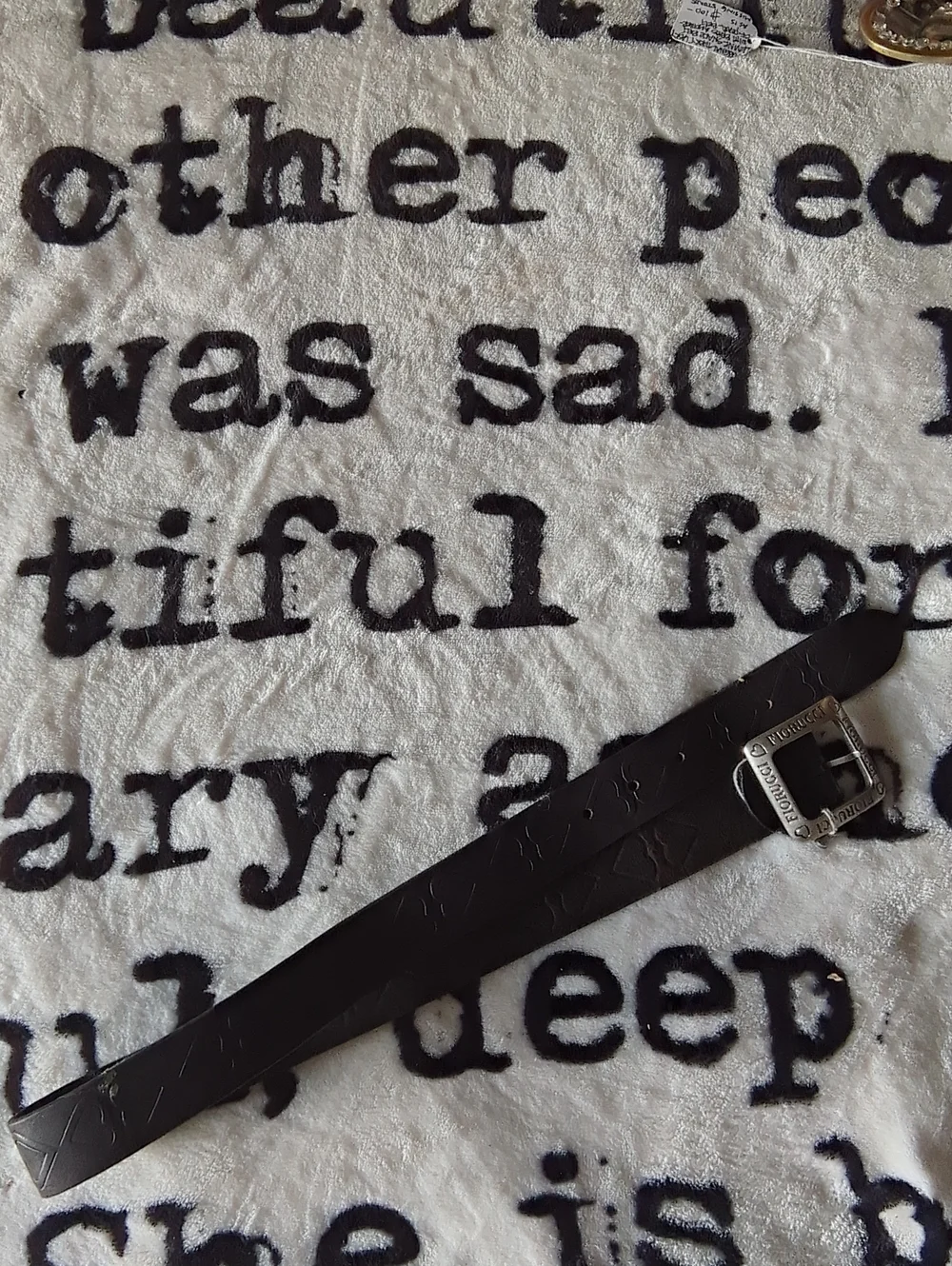 Fiorucci Black Leather Belt with Silver Buckle